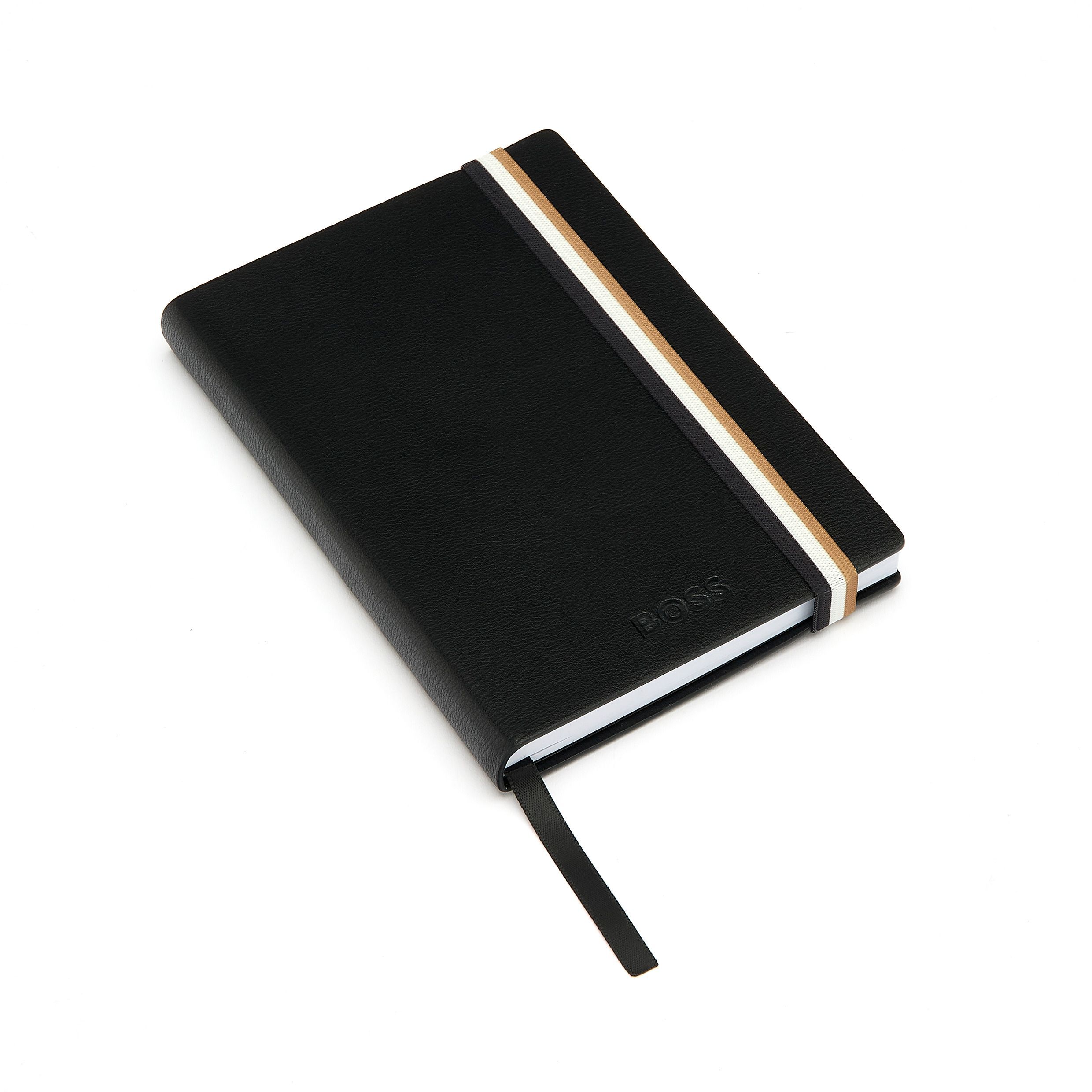 Caderno A6 Hugo Boss Iconic linhas preto Preto-2