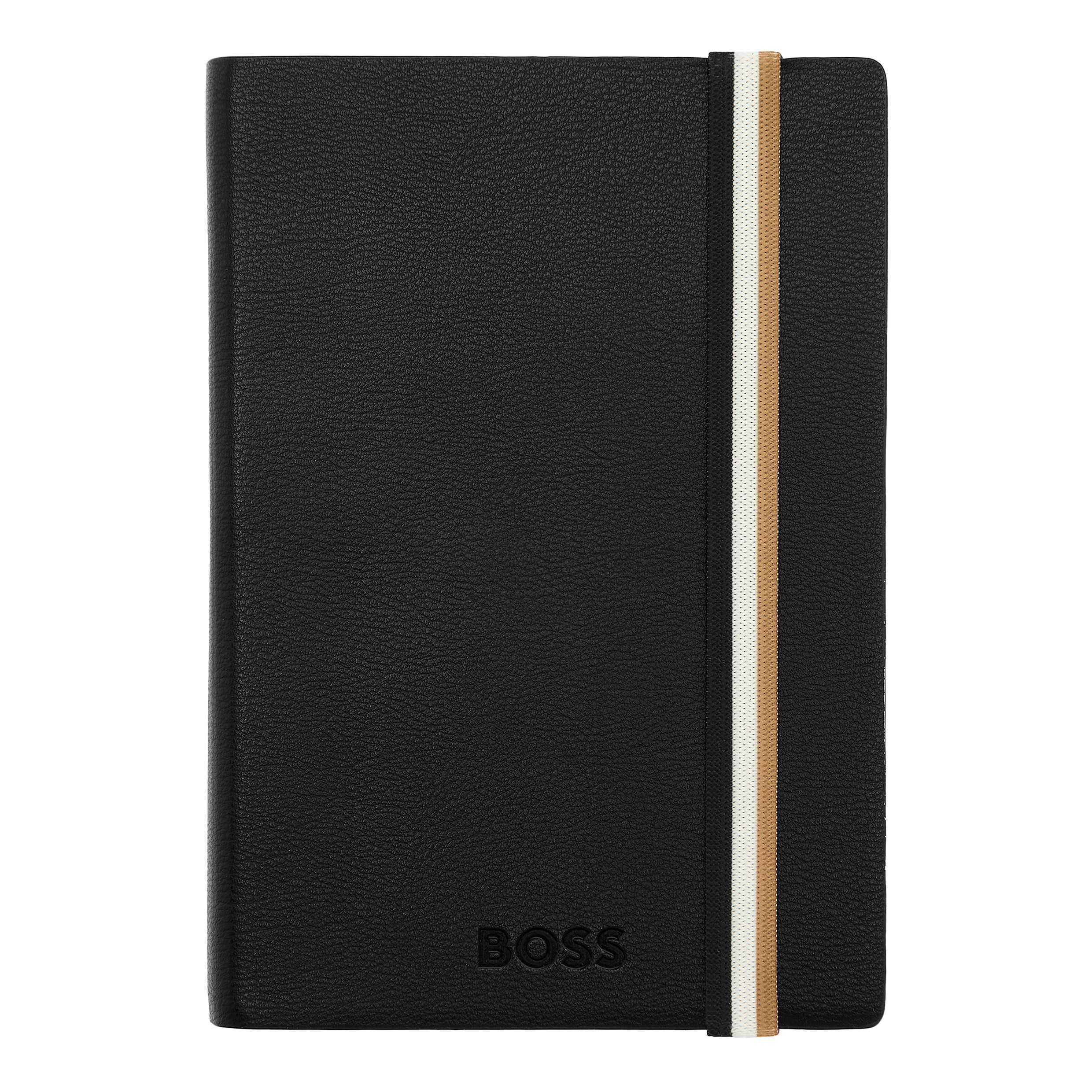 Caderno A6 Hugo Boss Iconic linhas preto Preto-3