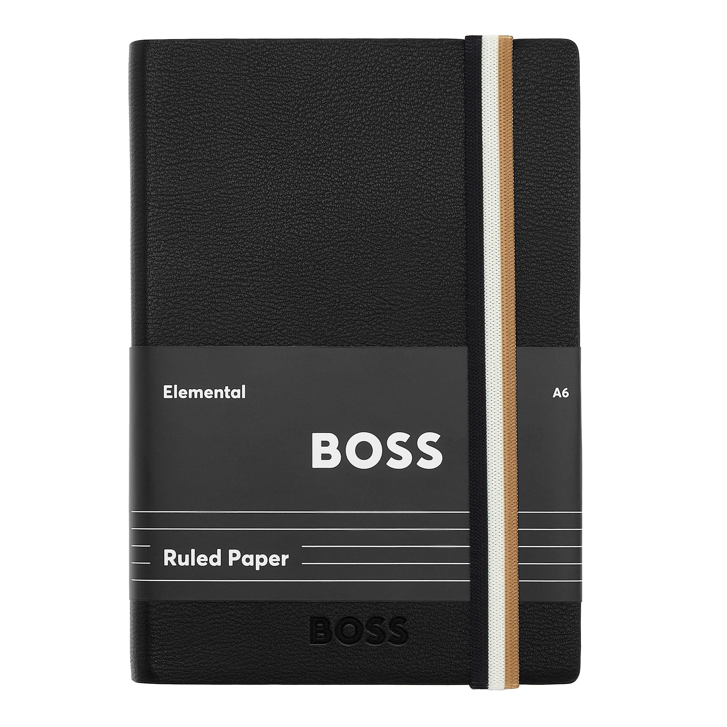 Caderno A6 Hugo Boss Iconic linhas preto Preto-5