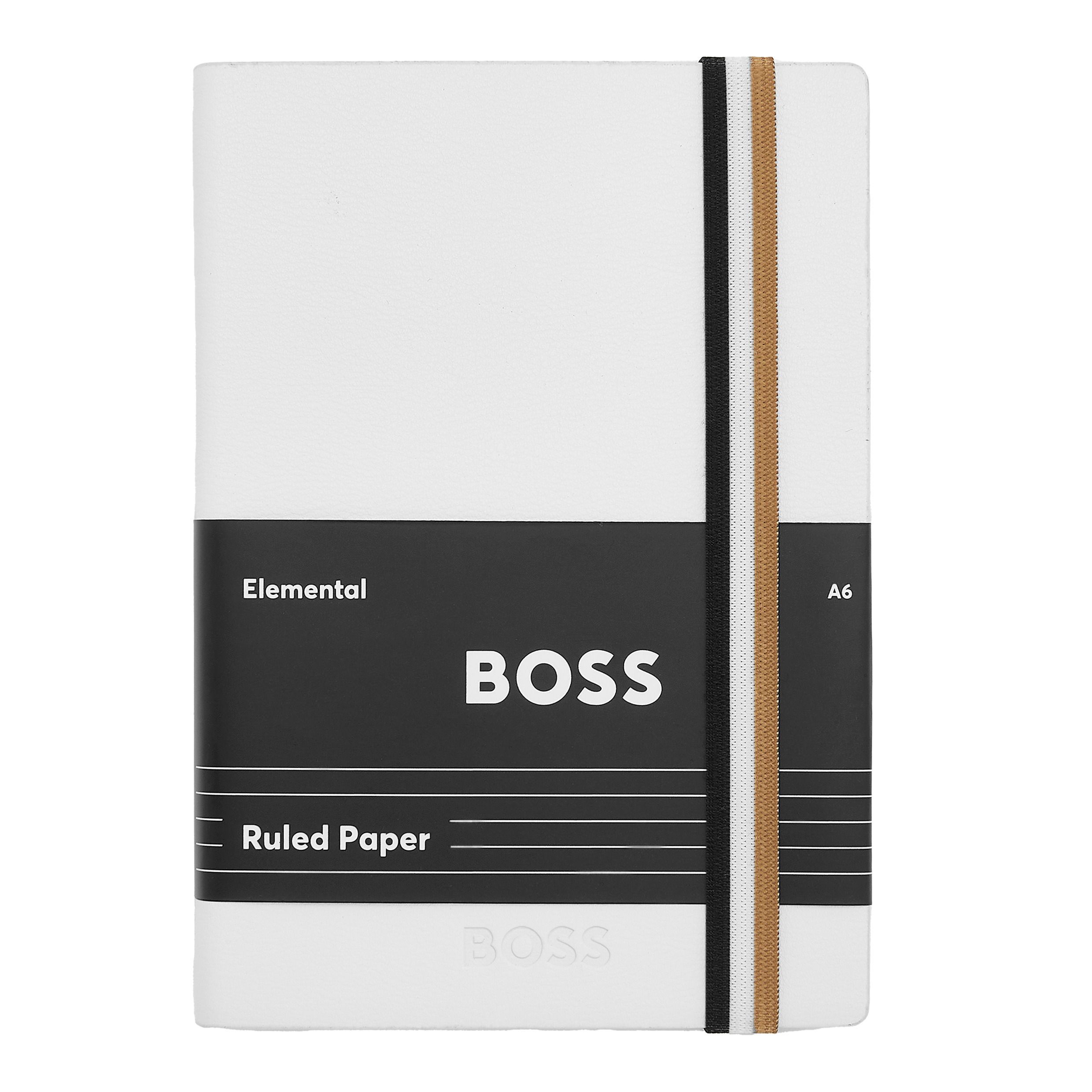 Caderno A6 Hugo Boss Iconic linhas branco Branco-5