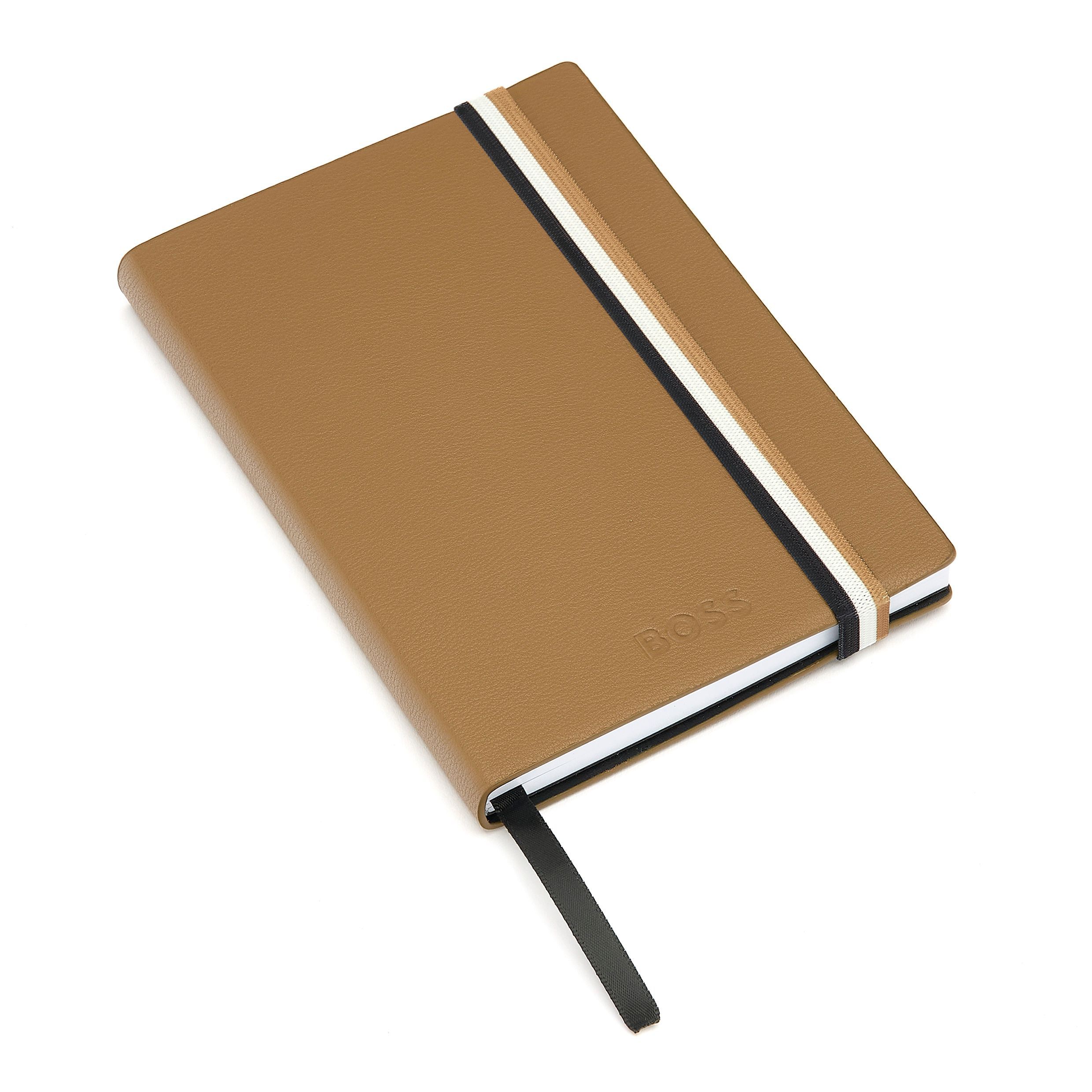 Caderno A6 Hugo Boss Iconic linhas camel Camel-2