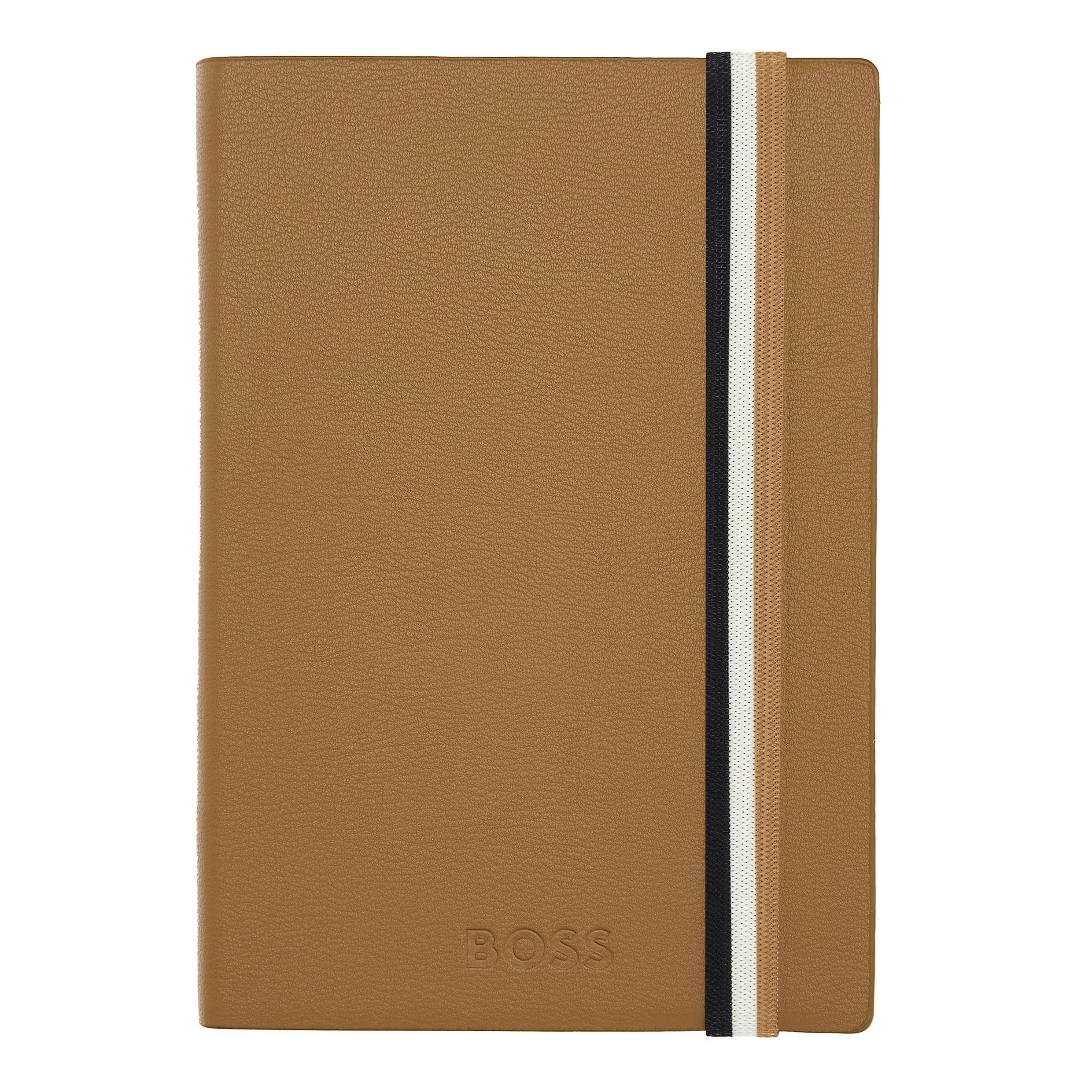Caderno A6 Hugo Boss Iconic linhas camel Camel-3