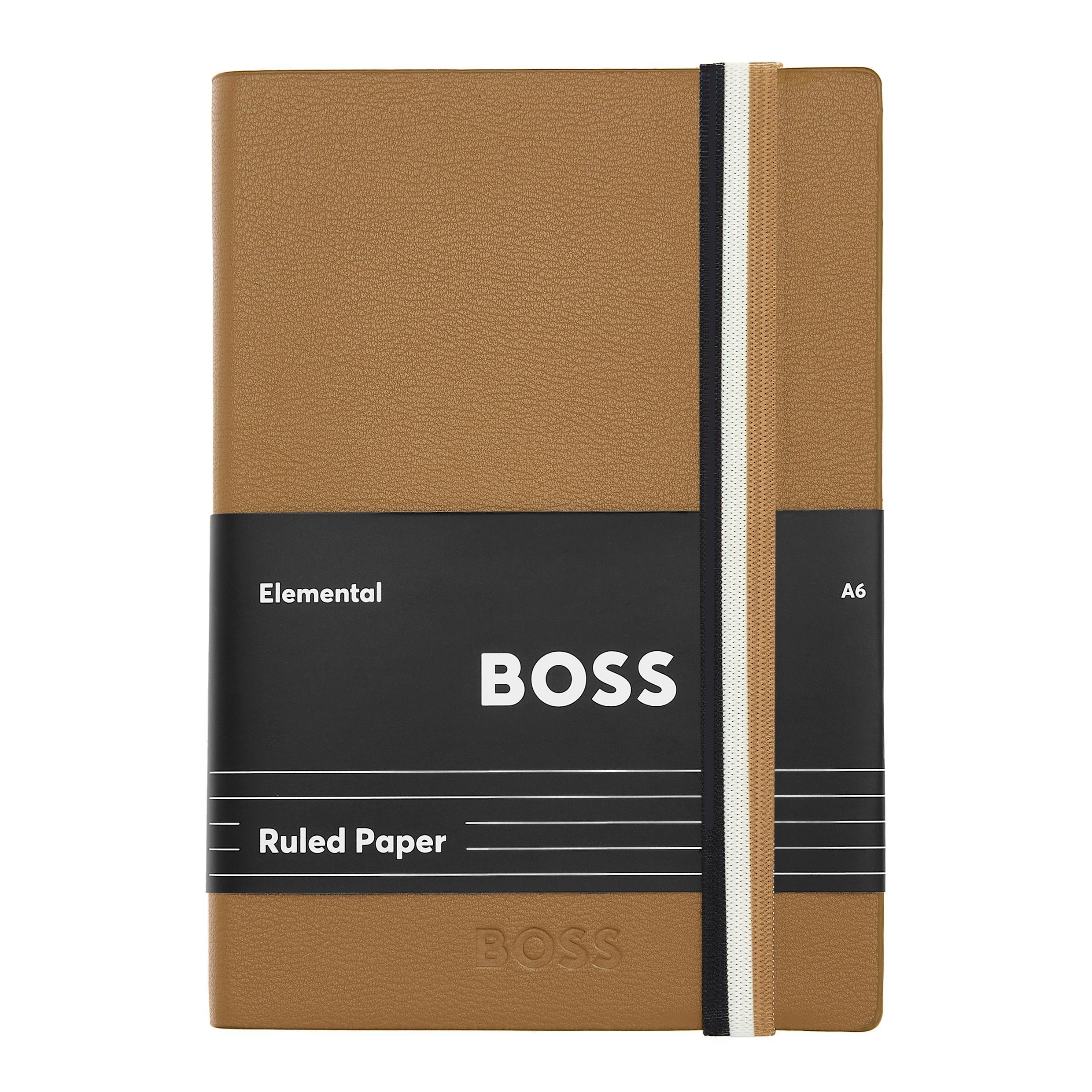 Caderno A6 Hugo Boss Iconic linhas camel Camel-5