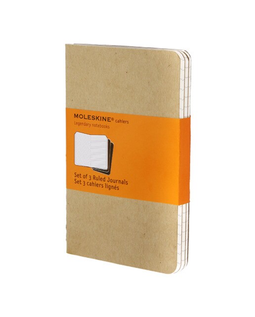 Imagem 0 de Conjunto de 3 cadernos Cahier de linhas pocket kraft Moleskine