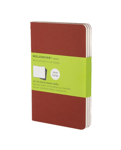 Set de 3 cuadernos Cahier páginas en blanco rojo Moleskine 1