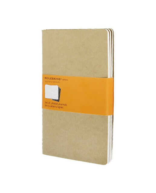 Imagem 0 de Conjunto de 3 cadernos Cahier de linhas grandes kraft Moleskine
