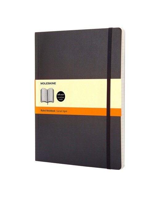 Caderno Clássico Extra Large de Linhas Flexível Moleskine preto Preto-1