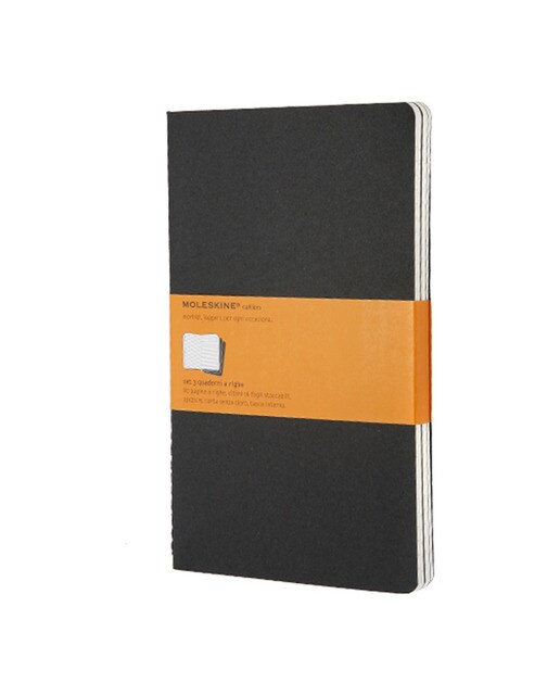 Conjunto de 3 Blocos de Folhas de Linhas Moleskine Rosa Preto-1