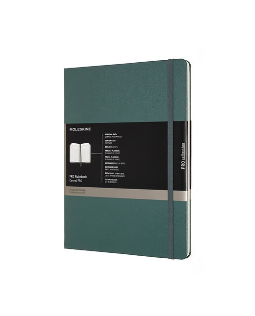 Caderno Profissional Extralarge Capa Dura Moleskine Preto Verde Bosque-1