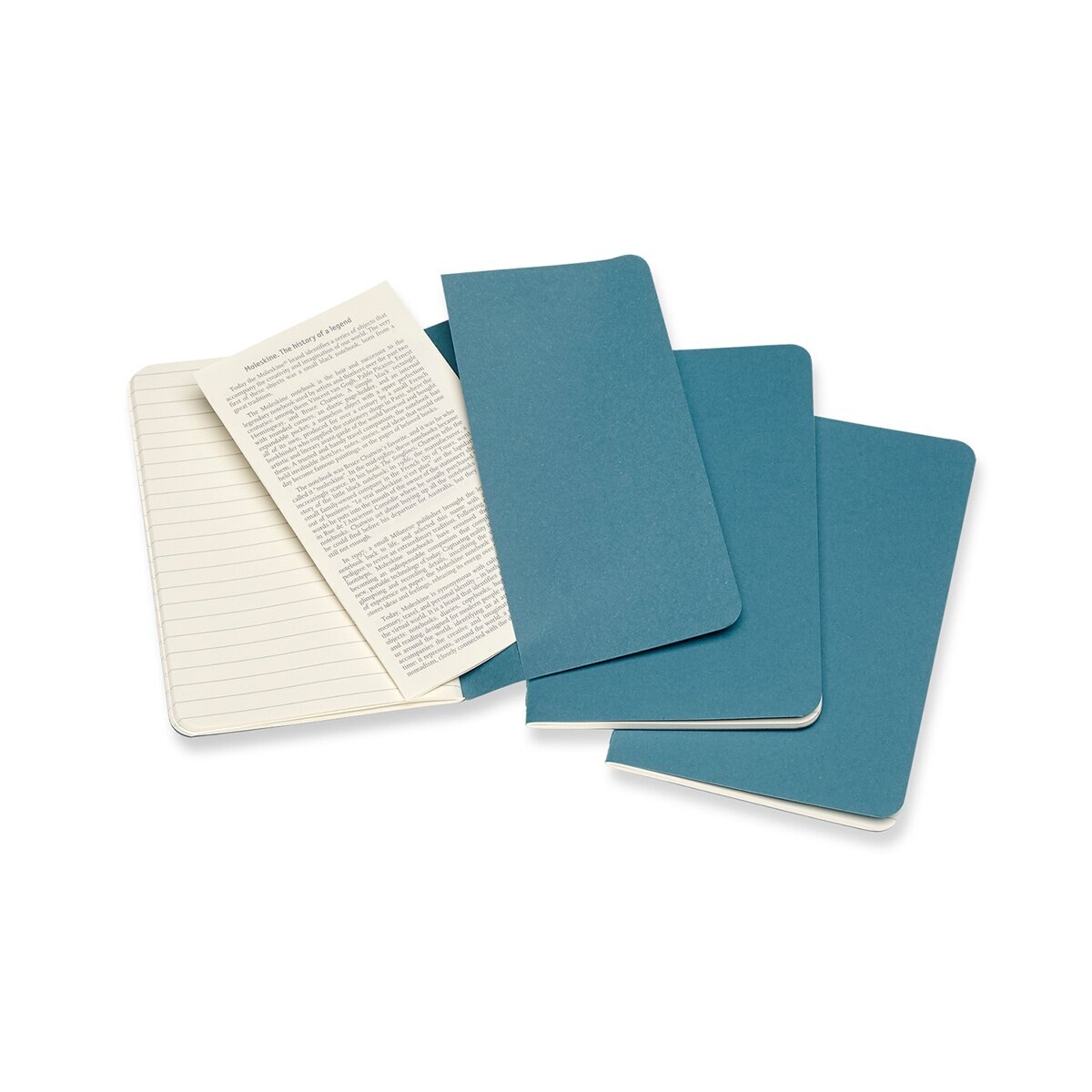 Conjunto de 3 Blocos de Folhas de Linhas Moleskine Azul Azul-2