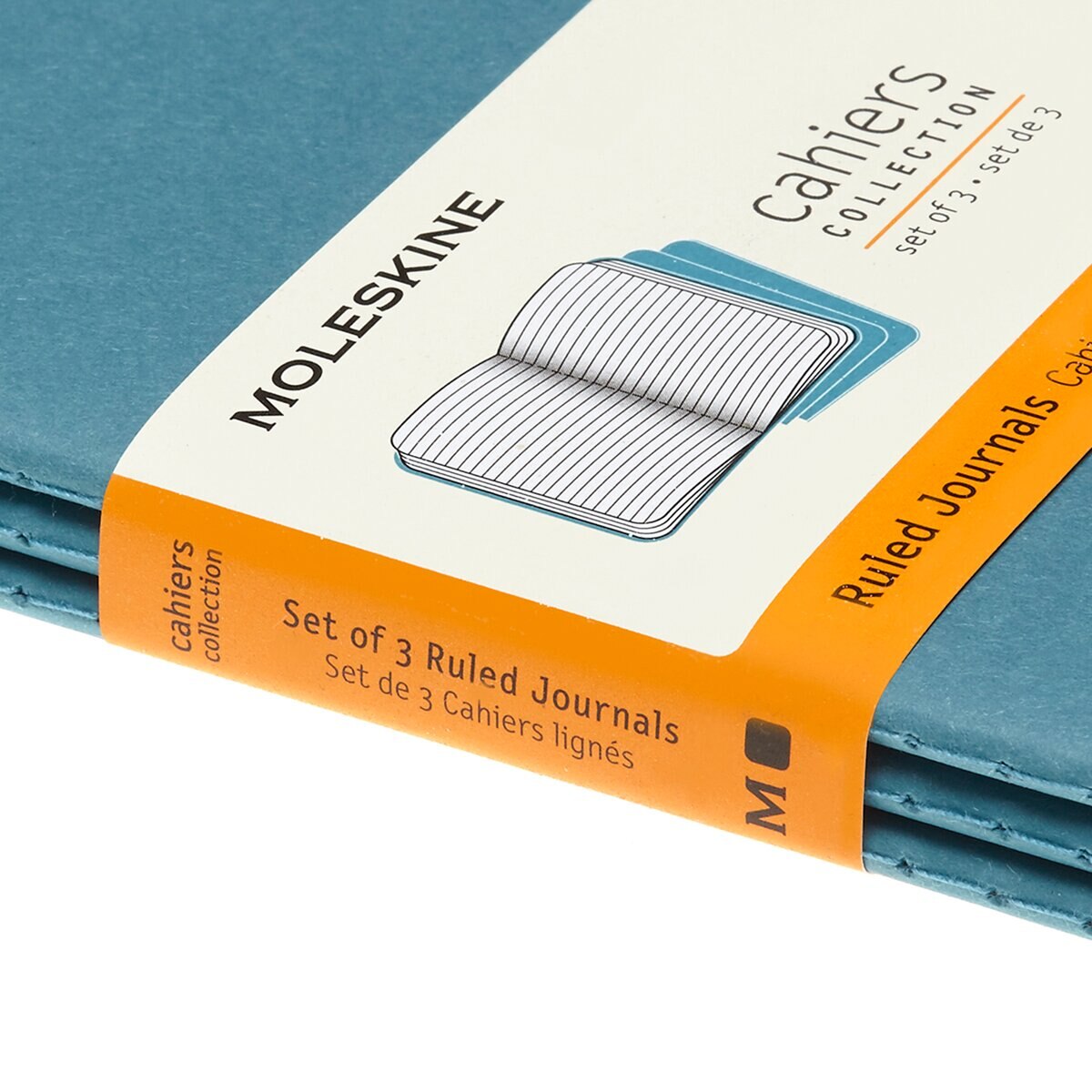 Conjunto de 3 Blocos de Folhas de Linhas Moleskine Azul Azul-3