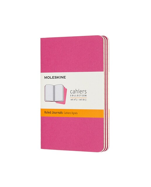 Conjunto de 3 Blocos de Folhas de Linhas Moleskine Rosa Rosa-1