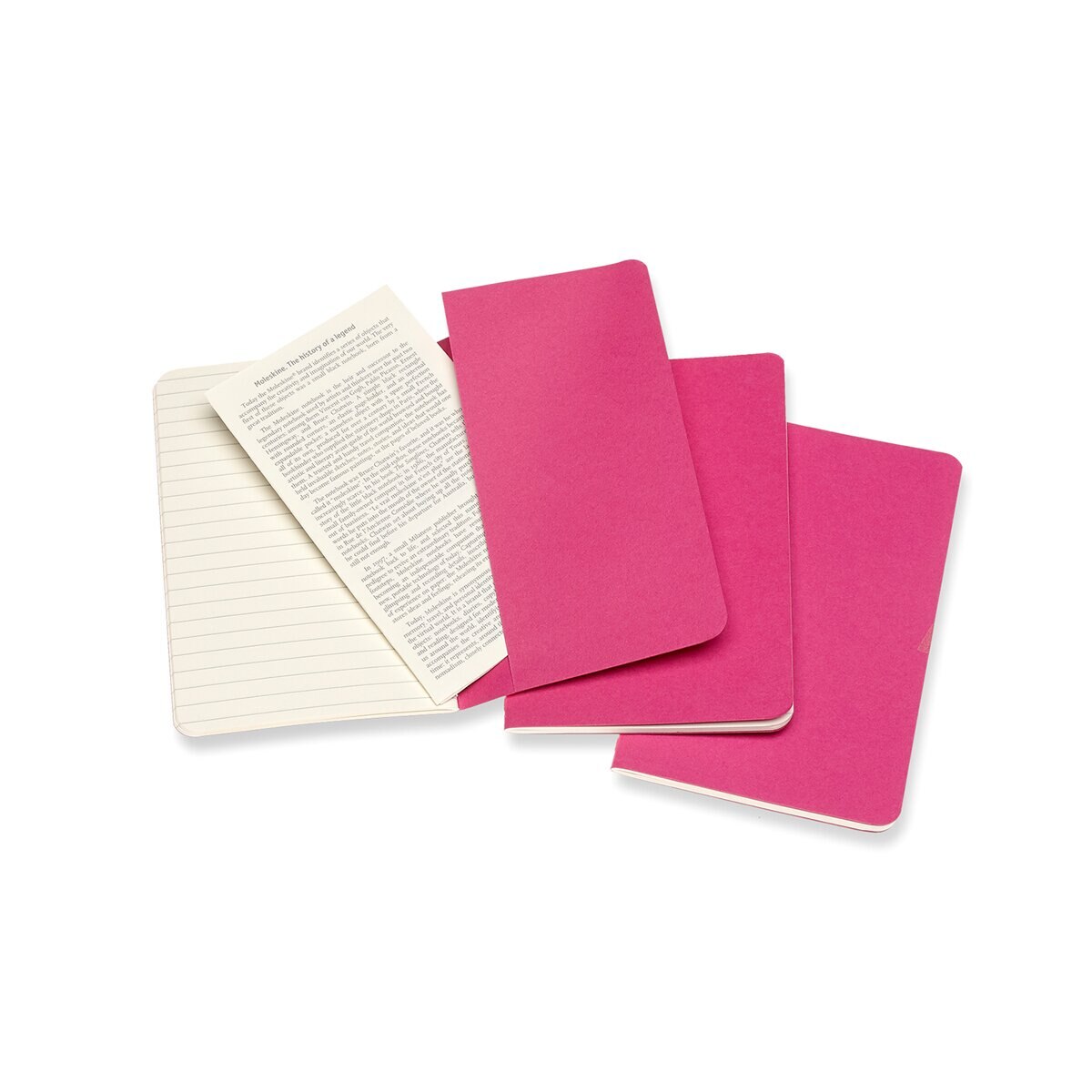 Conjunto de 3 Blocos de Folhas de Linhas Moleskine Rosa Rosa-2