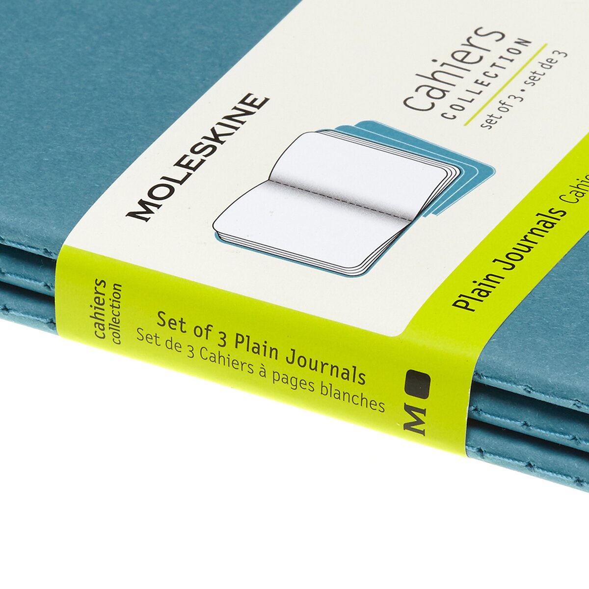 Conjunto de 3 Blocos de Folhas Lisas Moleskine Azul Azul-3