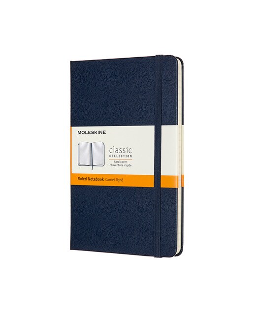 Caderno Medium Capa Dura Folhas de Linhas Classic Moleskine Azul Azul-1
