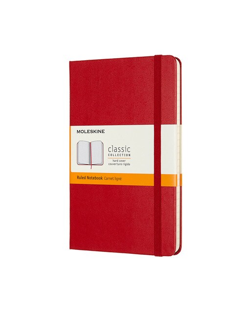 Caderno Medium Capa Dura Folhas de Linhas Classic Moleskine Vermelho Vermelho-1