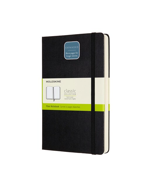 Caderno Large Expanded Capa Dura Folhas Lisas Classic Moleskine Preto Preto-1