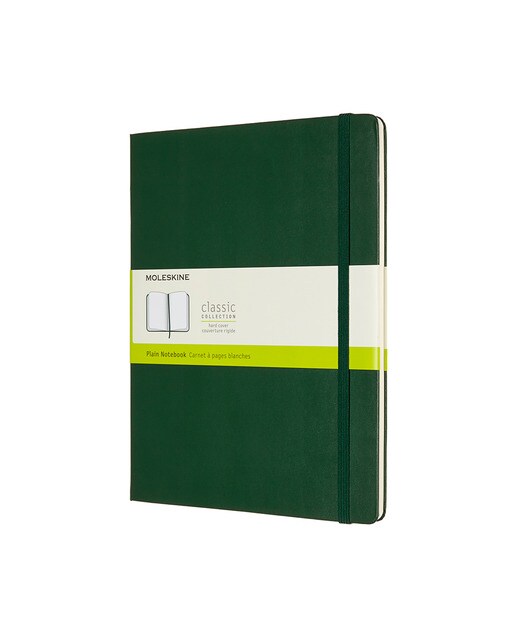 Caderno Extra Large Liso com Capa Dura Moleskine preto Verde-escuro-1