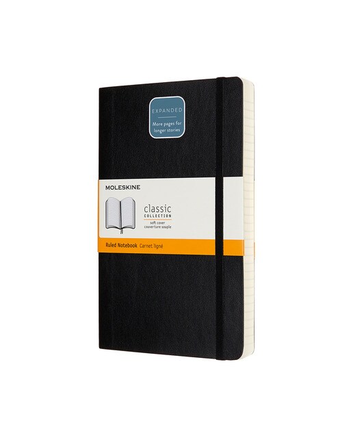Caderno Large Expanded Capa Mole Folhas de Linhas Classic Moleskine Preto Preto-1