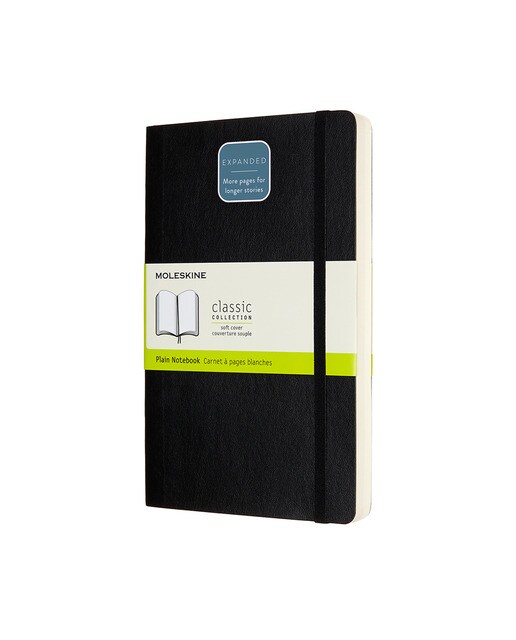 Caderno Large Expanded Capa Mole Folhas Lisas Classic Moleskine Preto Preto-1