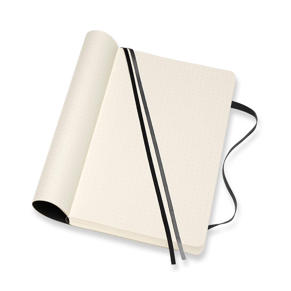 Caderno Large Expanded Capa Mole Folhas Pontilhadas Classic Moleskine Preto Preto-2