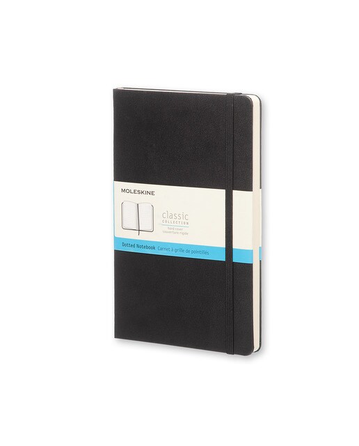 Caderno Classic Large Capa Dura Folhas Pontilhadas - Preto Preto-1
