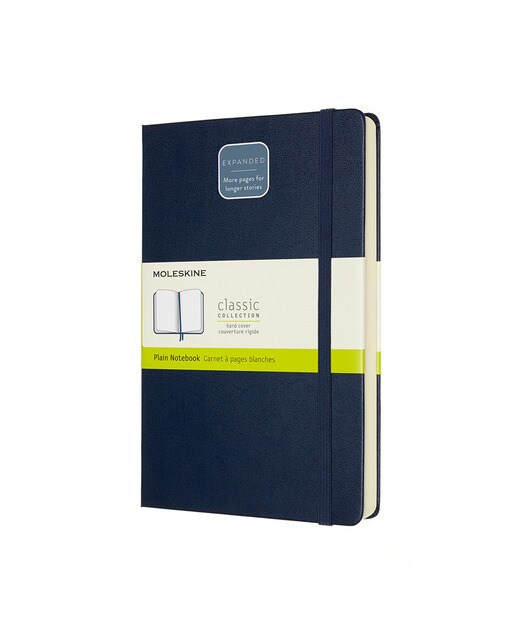 Caderno Classic Large Expanded Capa Dura Folhas Lisas - Azul Safira Azul-1