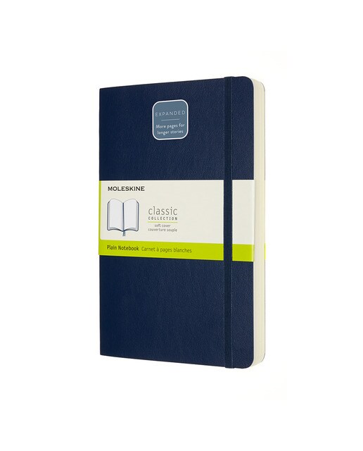 Caderno Classic Large Expanded Capa Mole Folhas Lisas - Azul Safira Azul-1