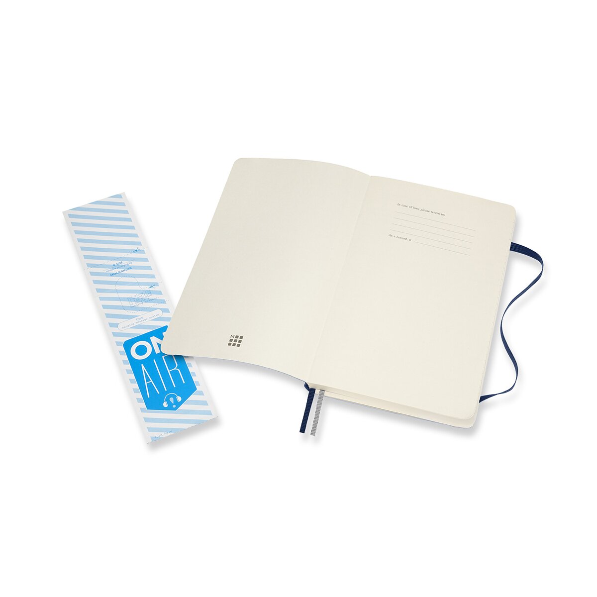Caderno Classic Large Expanded Capa Mole Folhas Lisas - Azul Safira Azul-3