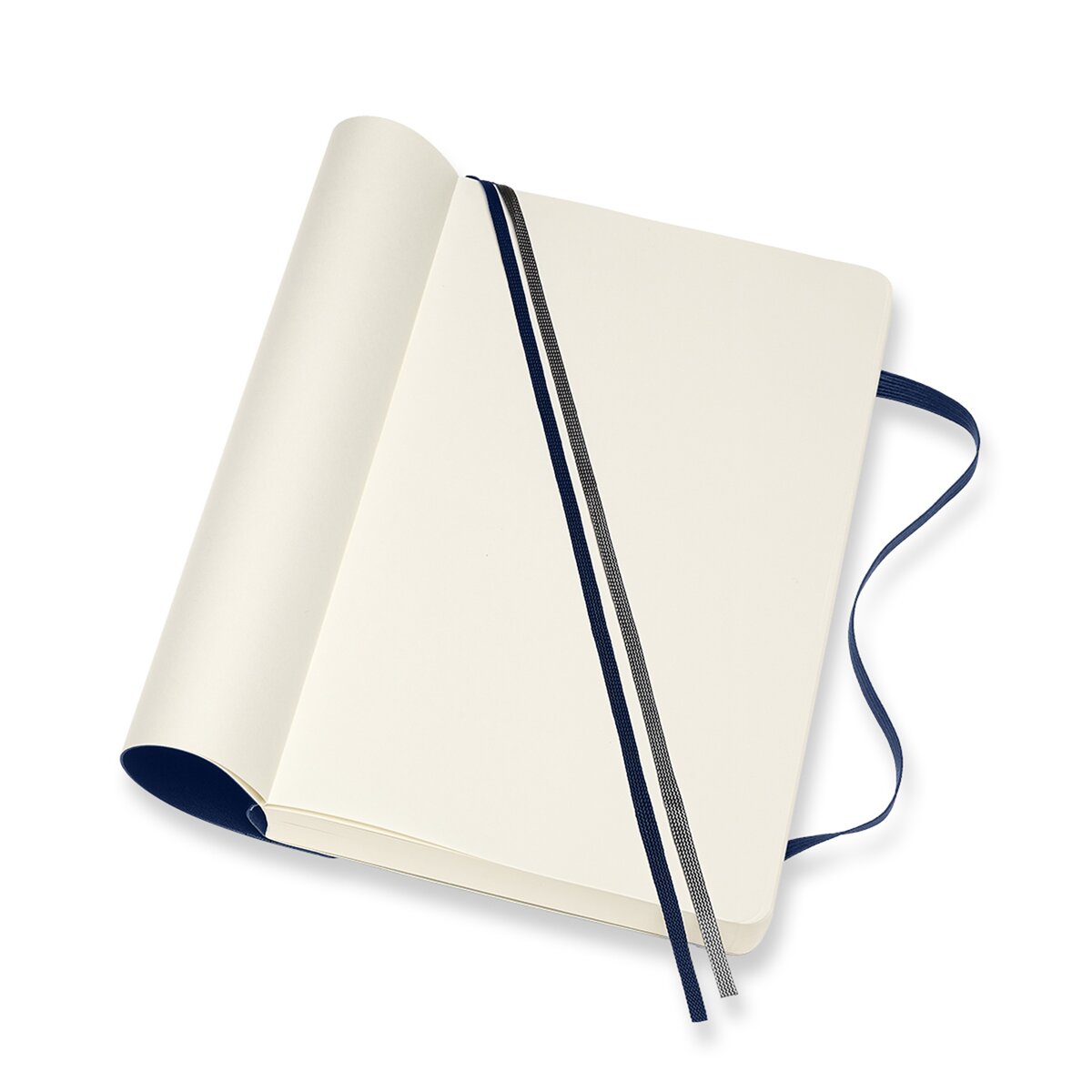 Caderno Classic Large Expanded Capa Mole Folhas Lisas - Azul Safira Azul-4