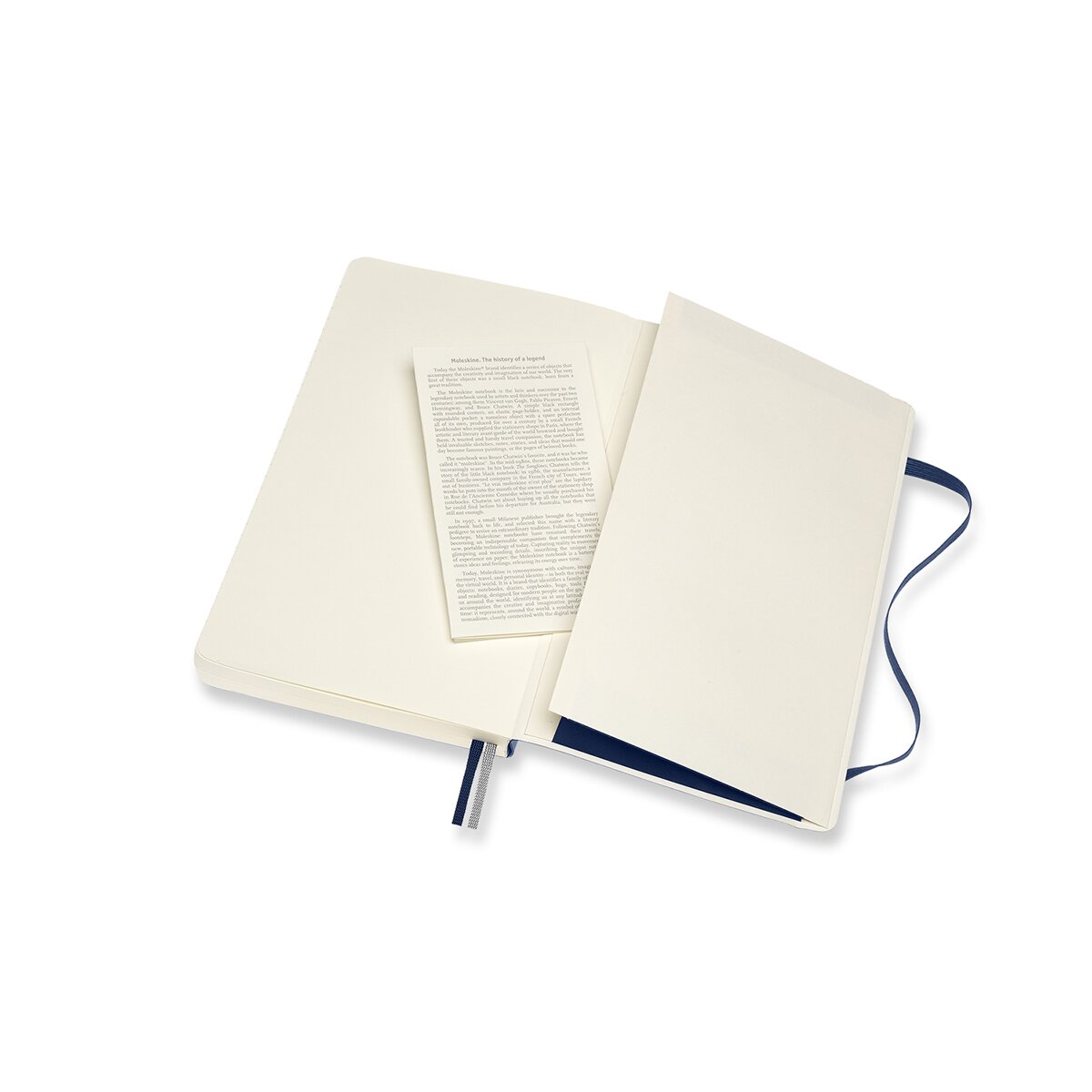 Caderno Classic Large Expanded Capa Mole Folhas Lisas - Azul Safira Azul-5