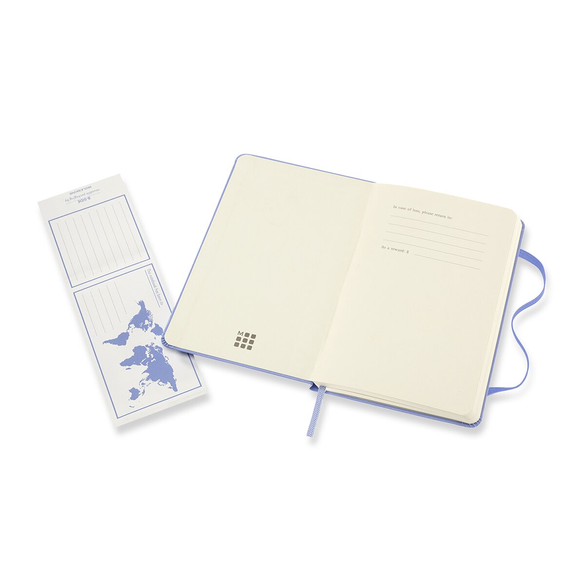 Caderno Classic Pocket Capa Dura Folhas Lisas - Azul-Hortênsia Azul-3