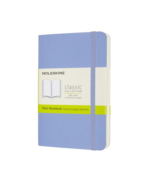 Caderno Classic Pocket Capa Mole Folhas Lisas - Azul Hortênsia Azul-1