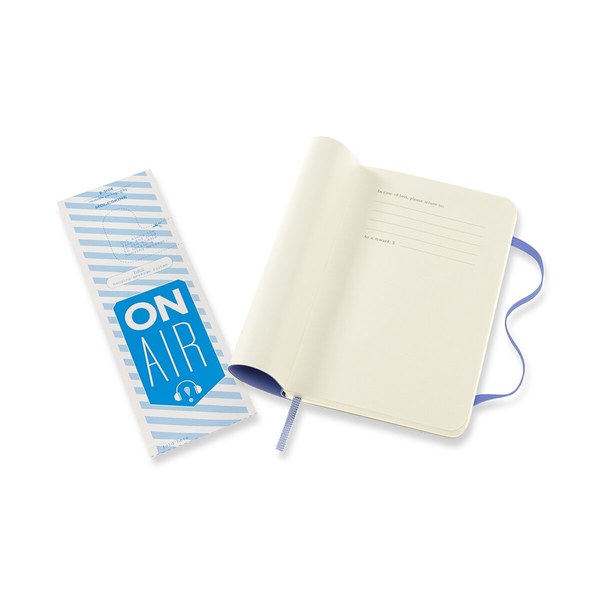 Caderno Classic Pocket Capa Mole Folhas Lisas - Azul Hortênsia Azul-3