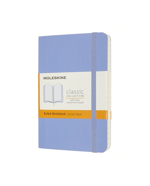 Caderno Classic Pocket Capa Mole Folhas Pautadas - Azul Hortênsia Azul-1