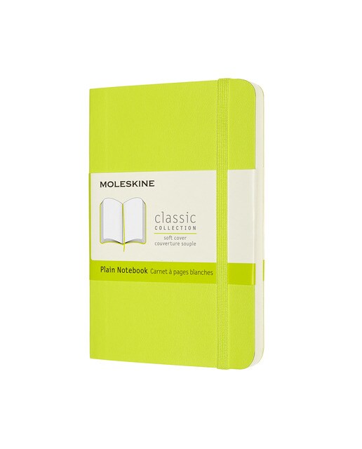 Caderno Classic Pocket Capa Mole Folhas Lisas - Verde Limão Verde-1