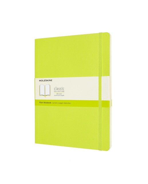 Caderno Classic ExtraLarge Capa Mole Folhas Lisas - Verde Limão Verde-1