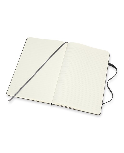 Caderno Large Capa Dura Formato Duplo Folhas Lisas e de Linhas Preto Preto-4