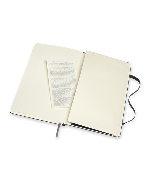 Caderno Large Capa Dura Formato Duplo Folhas Lisas e de Linhas Preto Preto-5