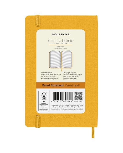 Caderno Classic Pocket Capa Dura Folhas de Linhas - Amarelo Alaranjado Laranja-8