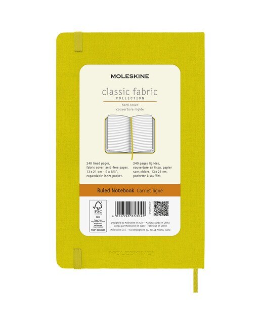 Caderno Classic Large Capa Dura Folhas de Linhas - Amarelo Feno Amarelo-8