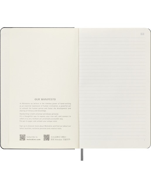 Caderno Paper Tablet Capa Dura Folhas Pautadas - Preto Preto-3