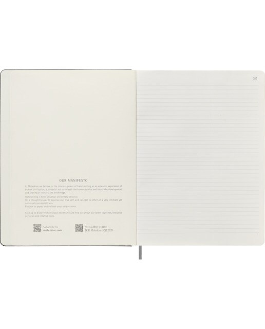 Caderno Extralarge Paper Tablet Capa Dura Folhas Pautadas - Preto Preto-3