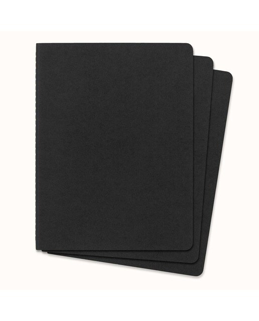 Conjunto de 3 Blocos Extralarge Folhas de Pontos - Pretos Preto-2
