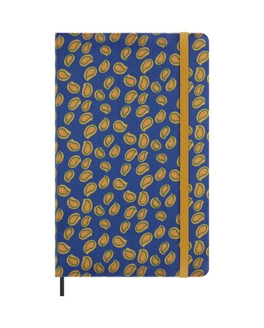 Agenda sin fecha large tapa dura de seda Mantero Moleskine azul en inglés