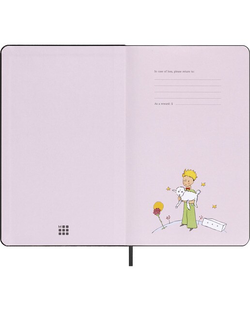 Caderno Moleskine L pautado Edição limitada O Pequeno Príncipe preto Preto-4