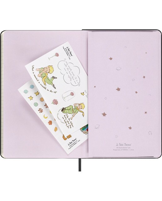 Caderno Moleskine L pautado Edição limitada O Pequeno Príncipe preto Preto-7