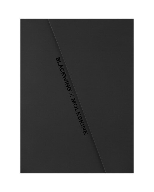 Conjunto Caderno Liso + Lápis + Borracha Blackwing x Moleskine Preto-5