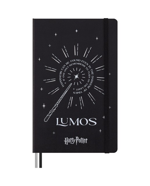 Caderno Pautado Moleskine A5 Harry Potter Lumos - Edição Limitada Brilha no Escuro Preto-1