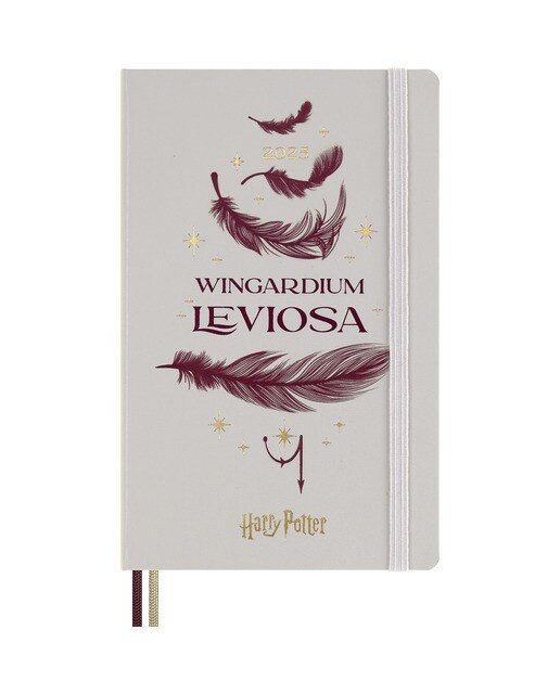 Imagem 0 de Agenda grande de 2025 semanas com capa dura edição limitada Harry Potter Wingardium Leviosa Moleskine bege em inglês
